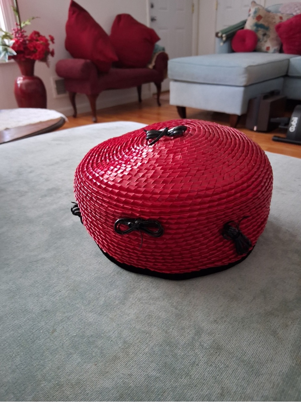 Red Woven Decorative Trunk-Style Box - Unbranded